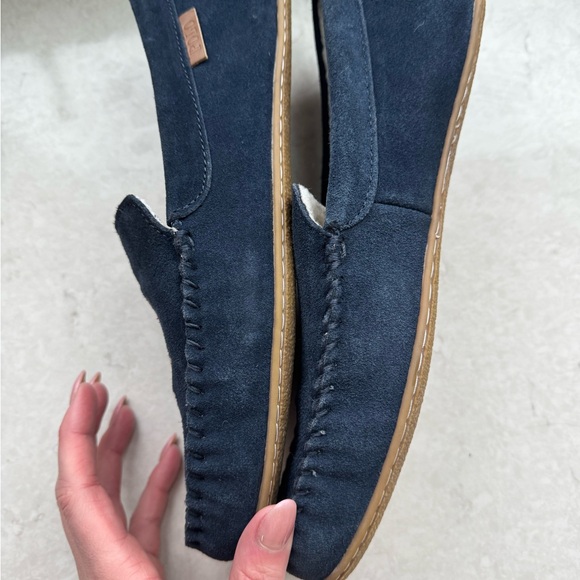 Polo Ralph Lauren Blue Suede Slippers With Polo Skiing Bear - Picture 7 of 7